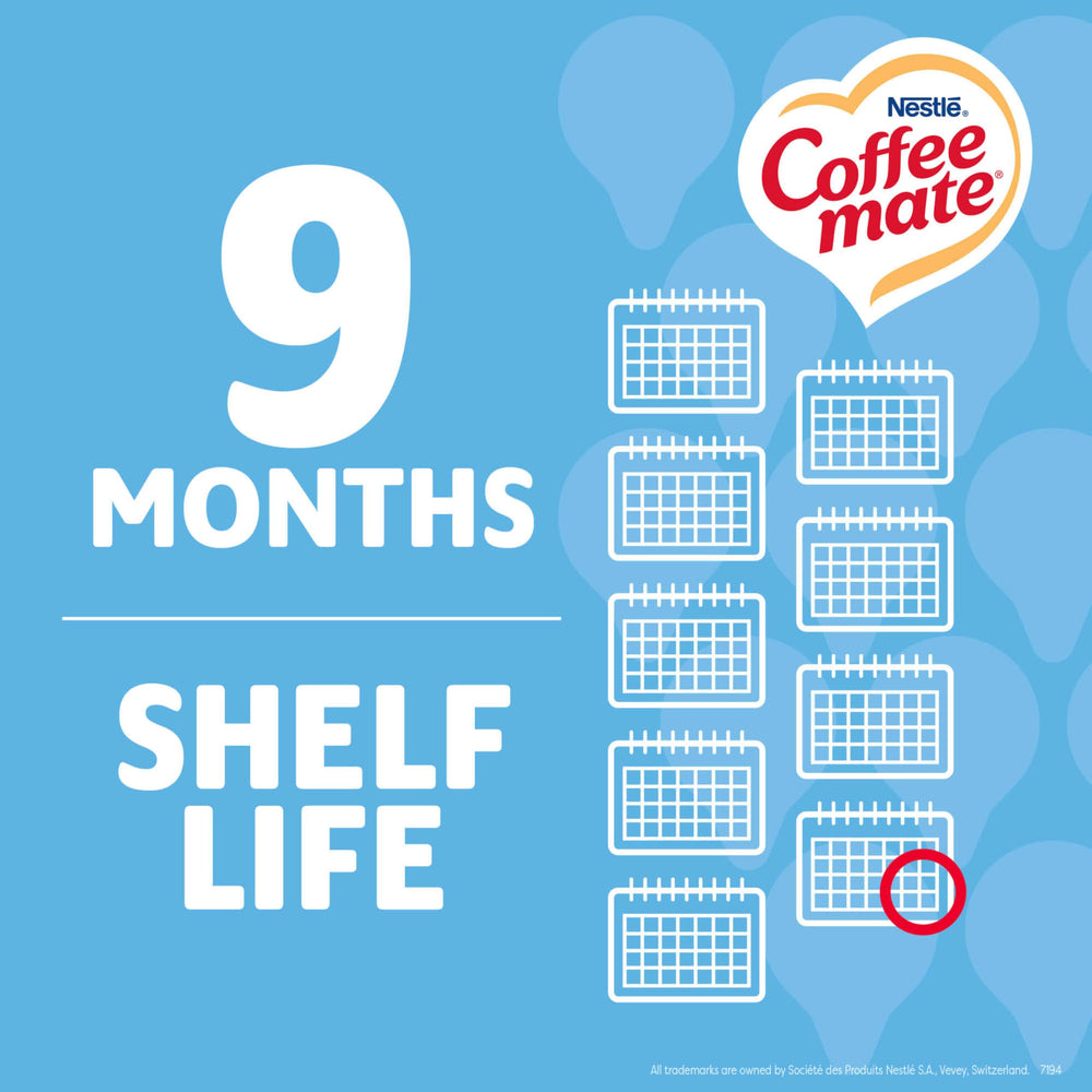 Coffee mate 360 count box stacked for bulk storage and efficient supply