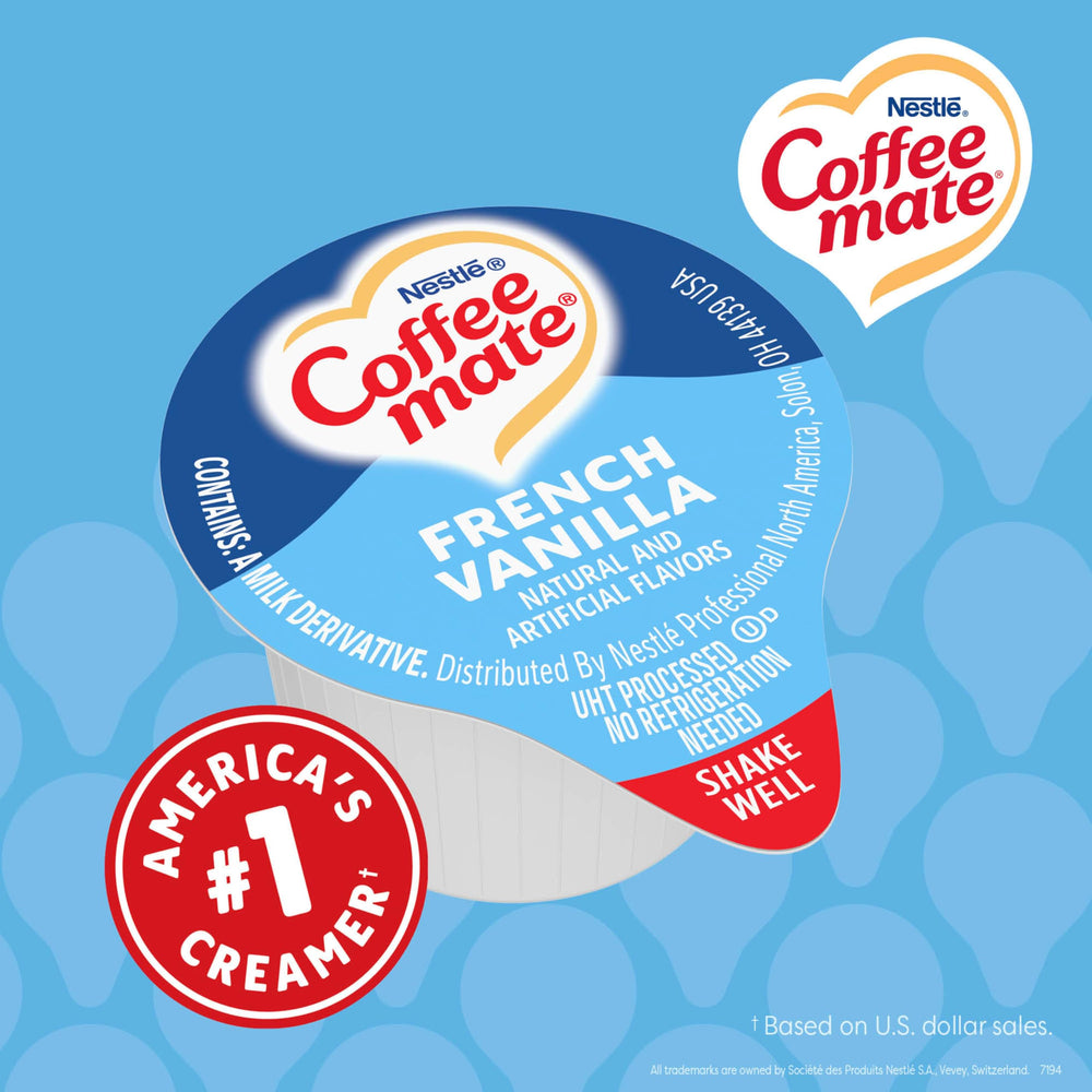 Coffee mate display in breakroom offering guests consistent flavor options