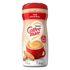 Coffee-mate flip-top lid detail by Nestle for quick pouring and reduced spills