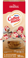 Coffee-mate front packaging showing 50-count box and product branding for quick identification and stocking