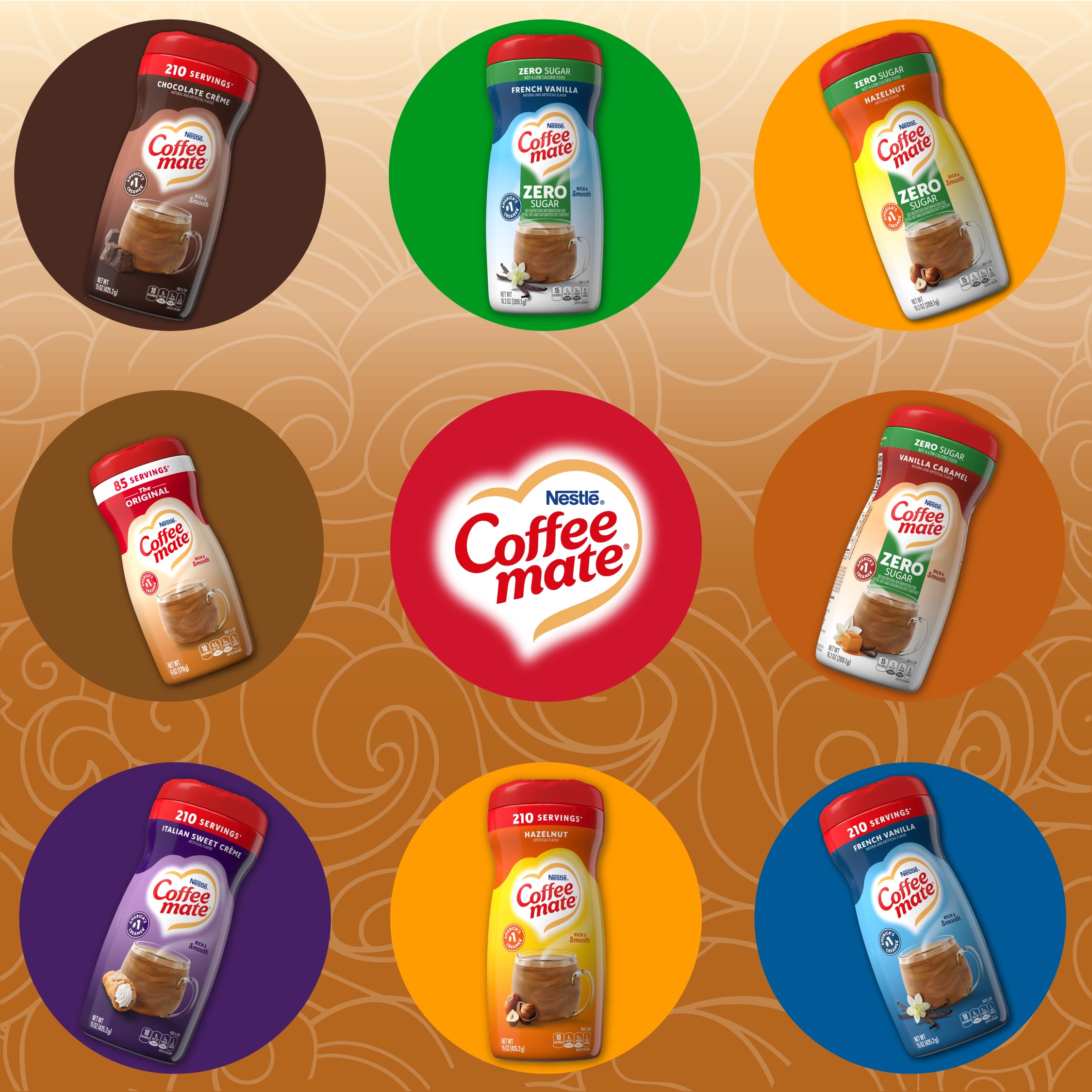Coffee mate bottle stored in pantry to display shelf-stable convenience