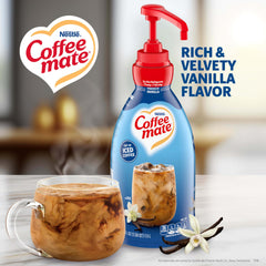 Nestle Coffee mate pump close-up highlighting secure pump mechanism and hygiene