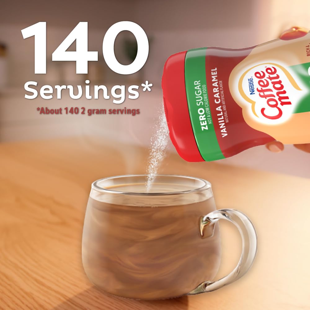 Close-up stirred coffee with Coffee-mate showing creamy texture