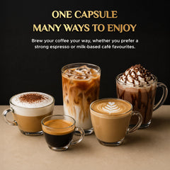 Coffeeza capsule inserted in Nespresso Original Line machine for effortless brewing