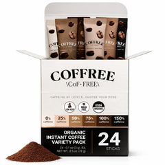 coffree front packaging variety pack showing labels and benefits