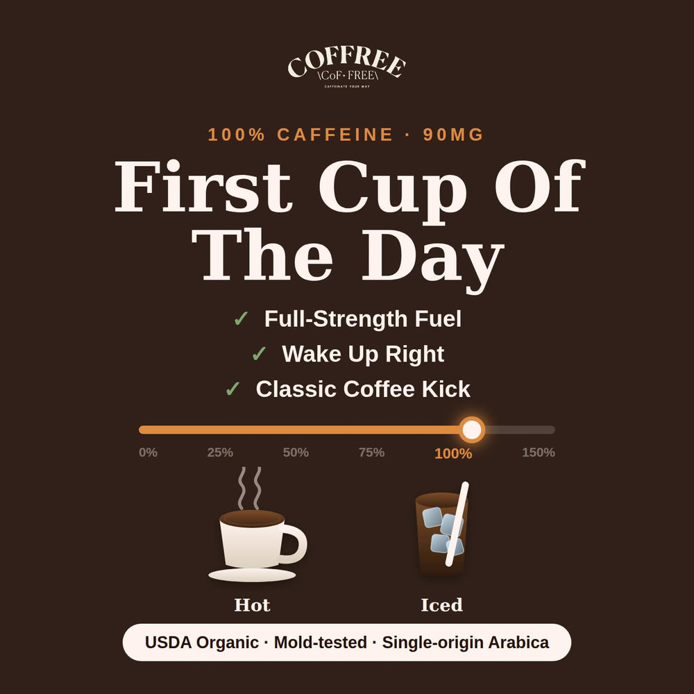 COFFREE single coffee stick close-up highlighting tear notch and single-serve convenience