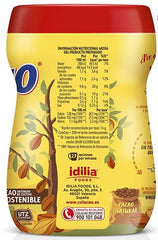 Texture of Cola Cao powder in bowl, displays smooth mixability benefit