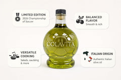 Colavita bottle artwork closeup highlighting vibrant tournament design and collectible value