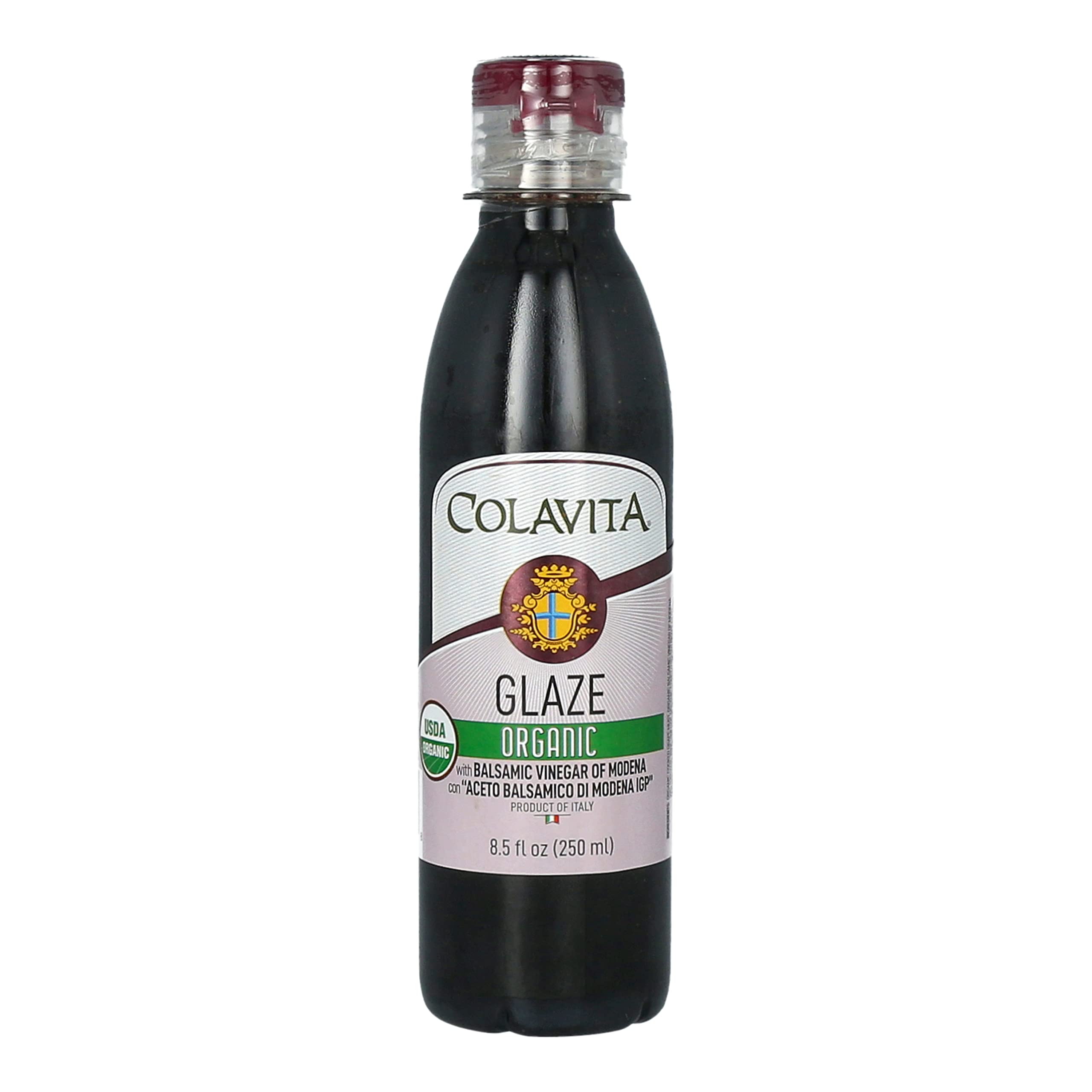COLAVITA front view squeeze bottle showing label and pour tip for neat glazing