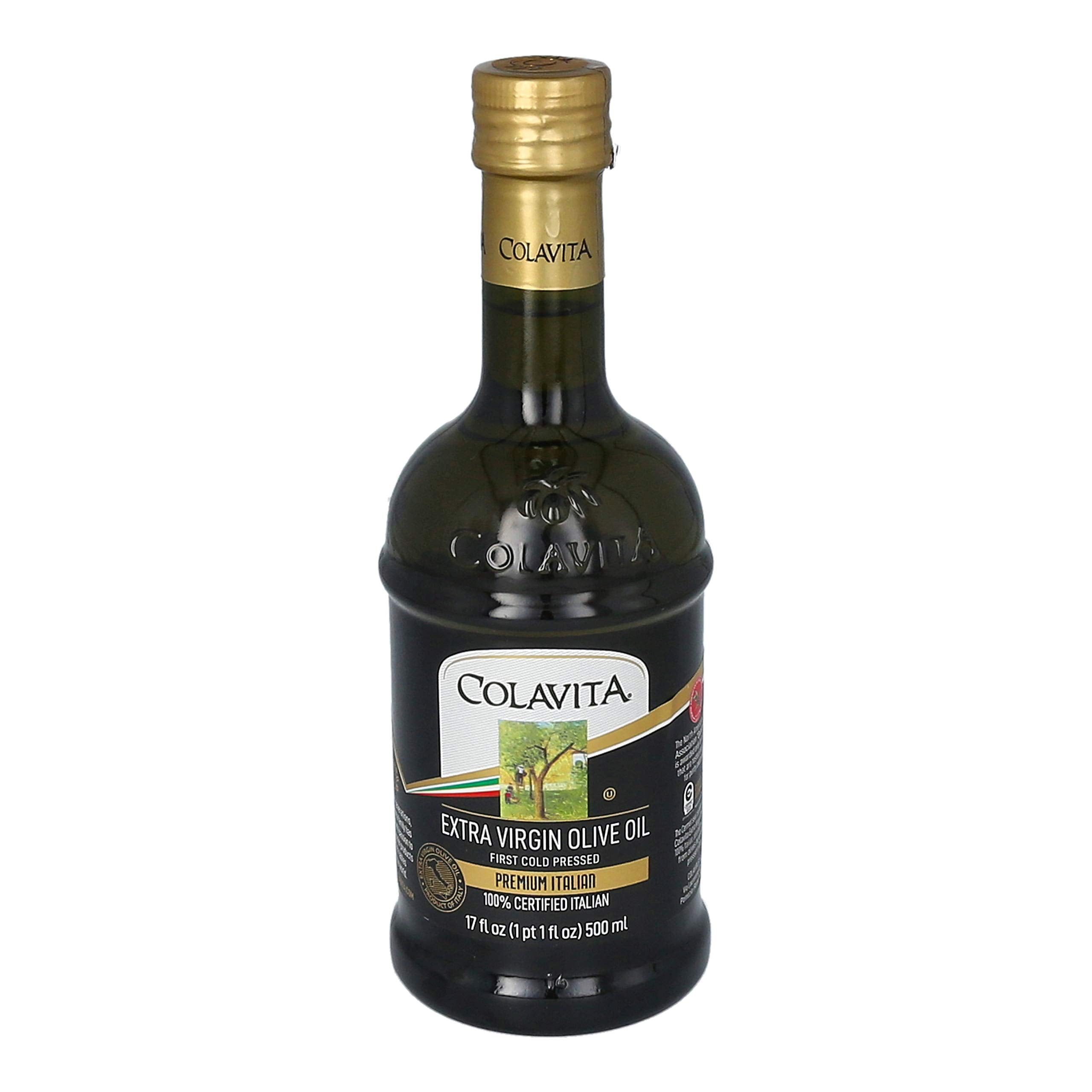 COLAVITA close-up of label and neck highlighting quality and pour control benefit