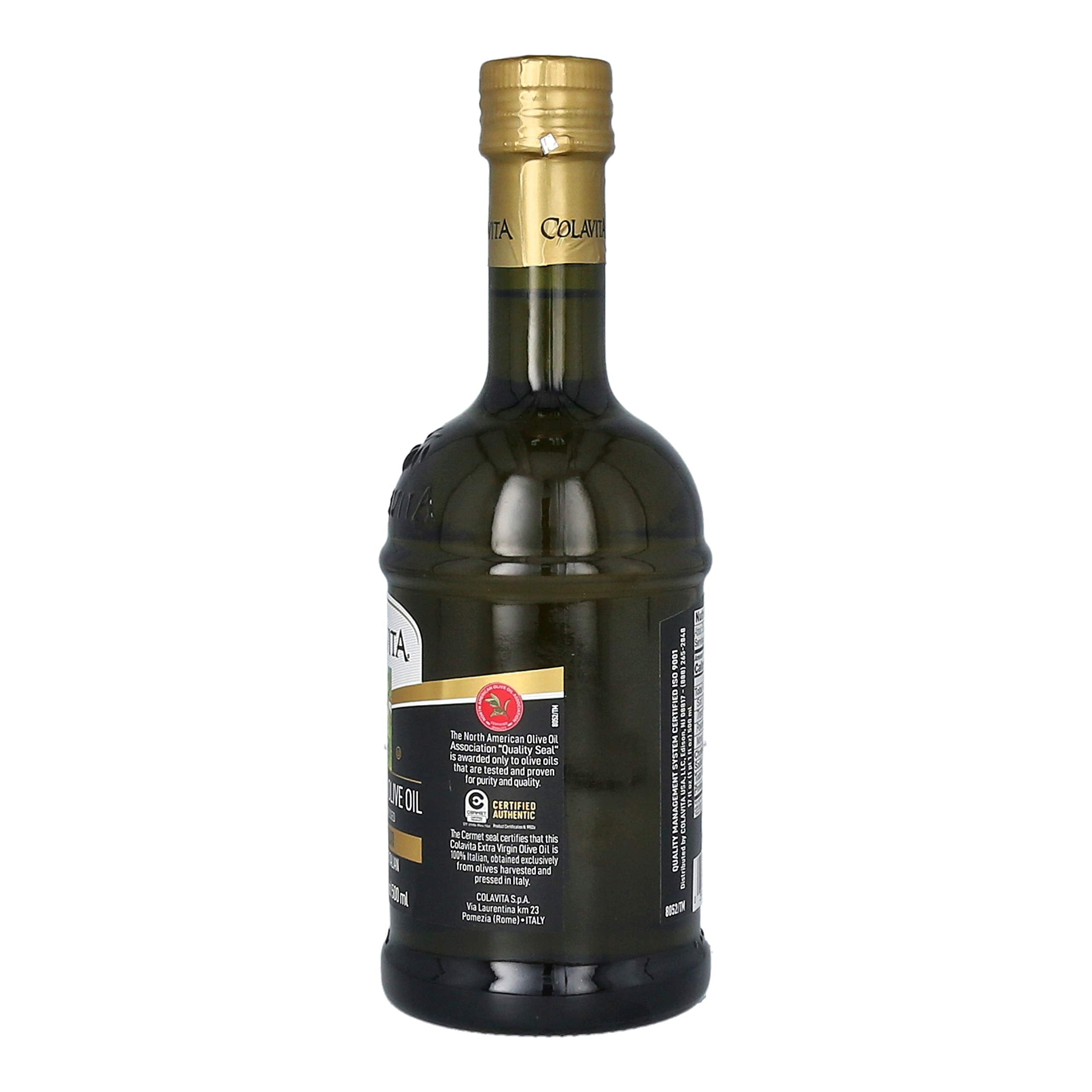 COLAVITA poured olive oil over salad illustrating flavor enhancement benefit