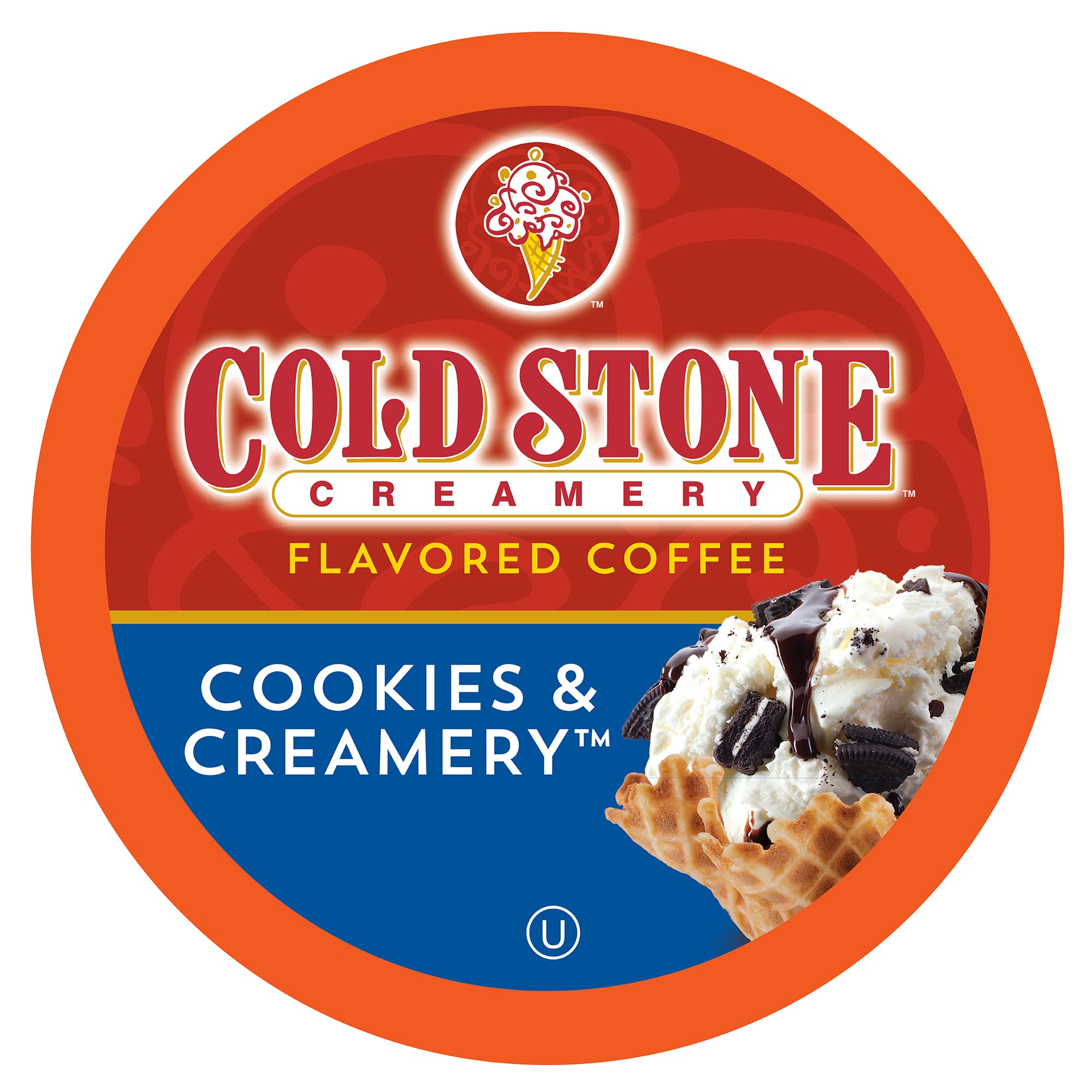 Cold Stone Creamery Beverages front box showing 40-count pods and brand benefit quick variety