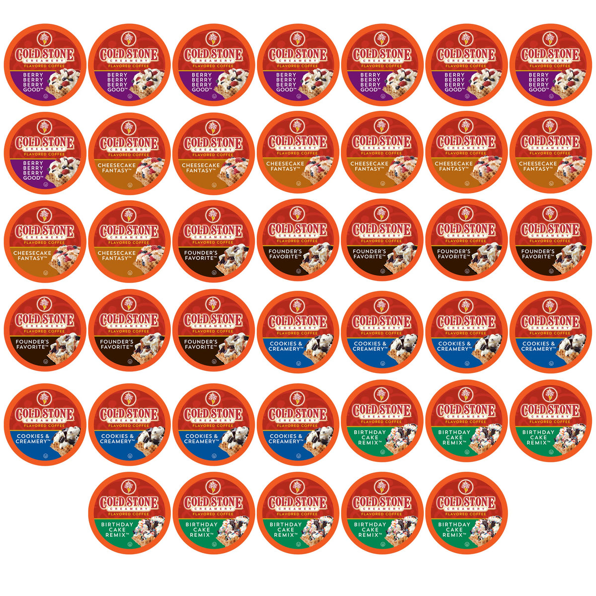 Cold Stone Creamery front packaging showing variety pack and brand appeal