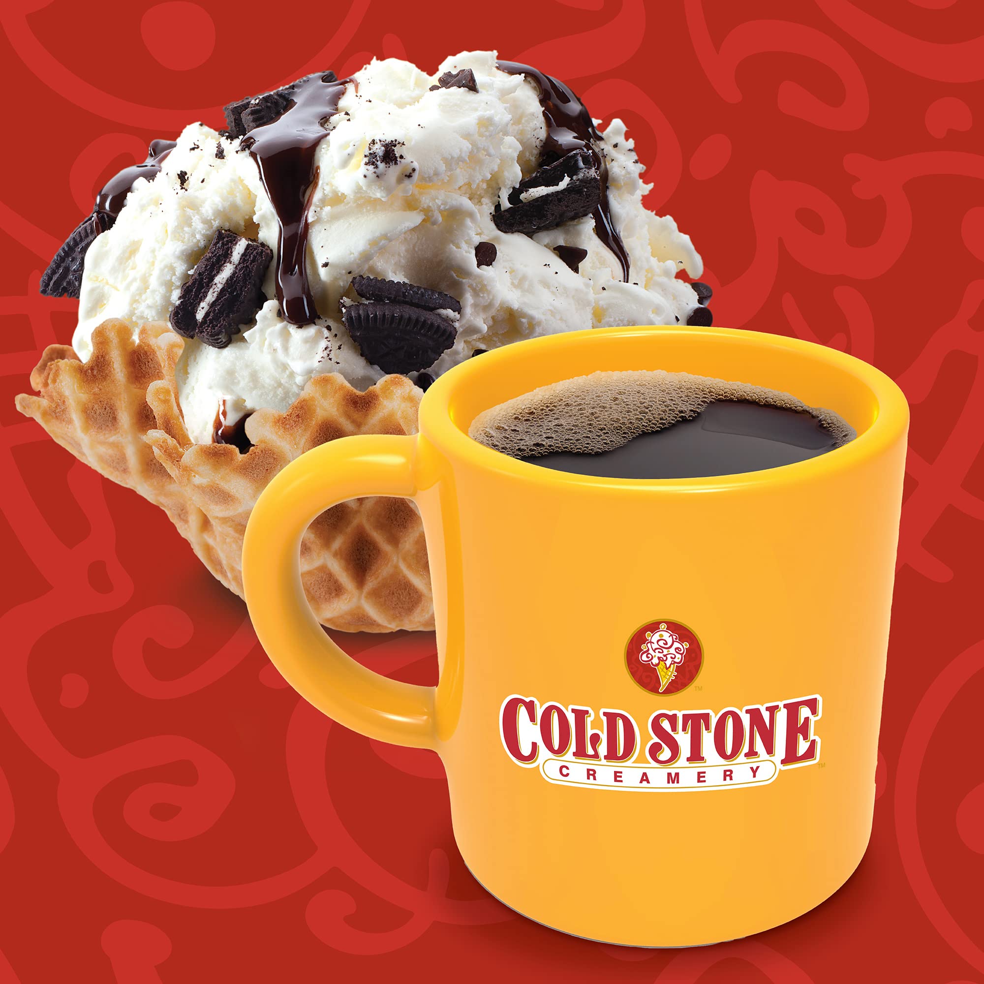 Cold Stone Creamery Beverages poured hot coffee with foam highlighting rich dessert flavor
