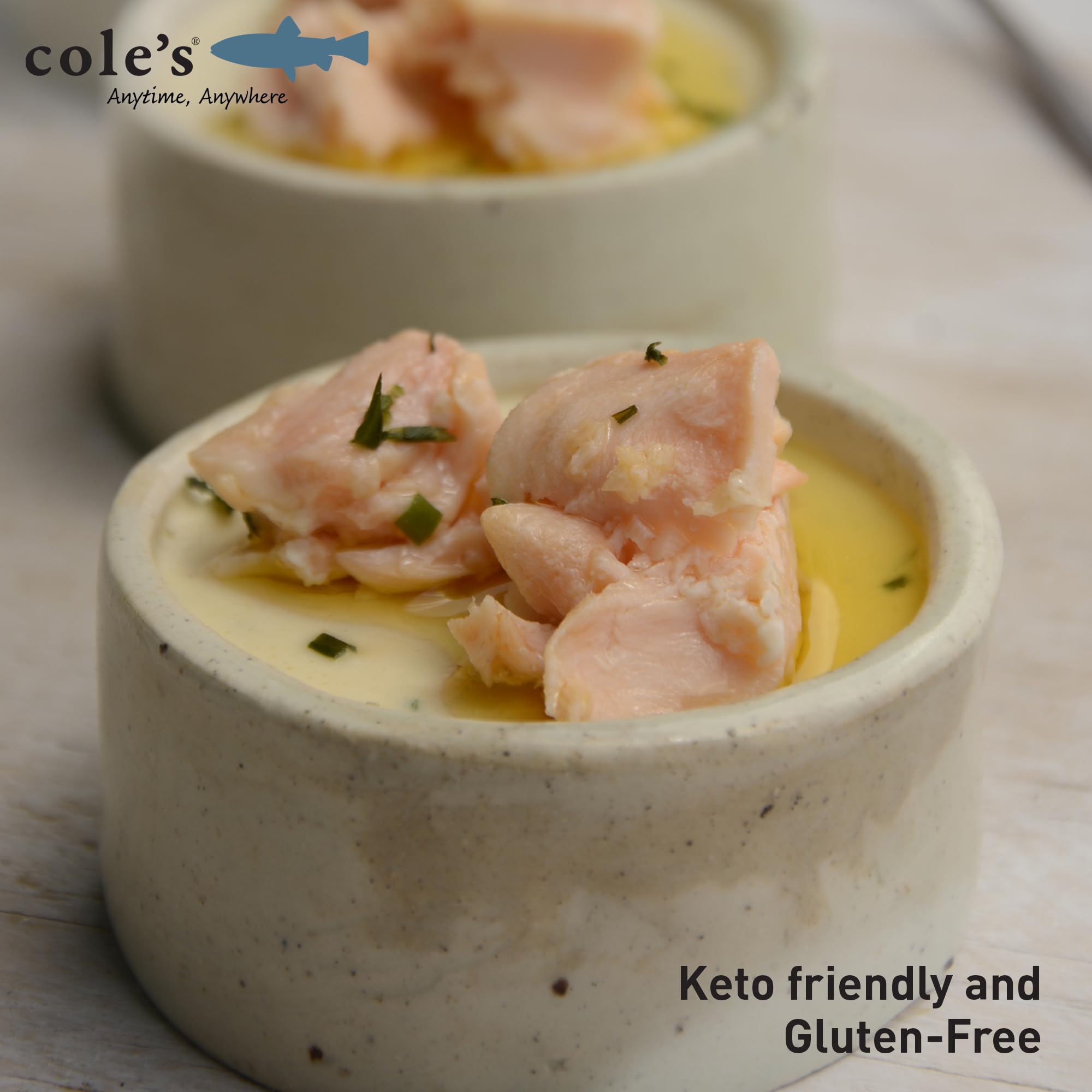 Cole's smoked salmon on cracker, quick gourmet snack benefit