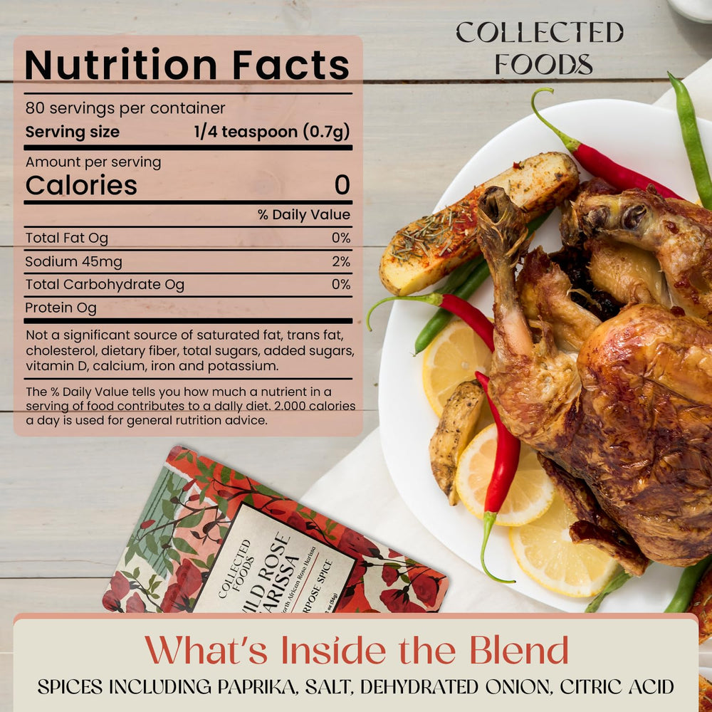 Collected Foods label and ingredient panel highlighting non-GMO gluten-free benefits