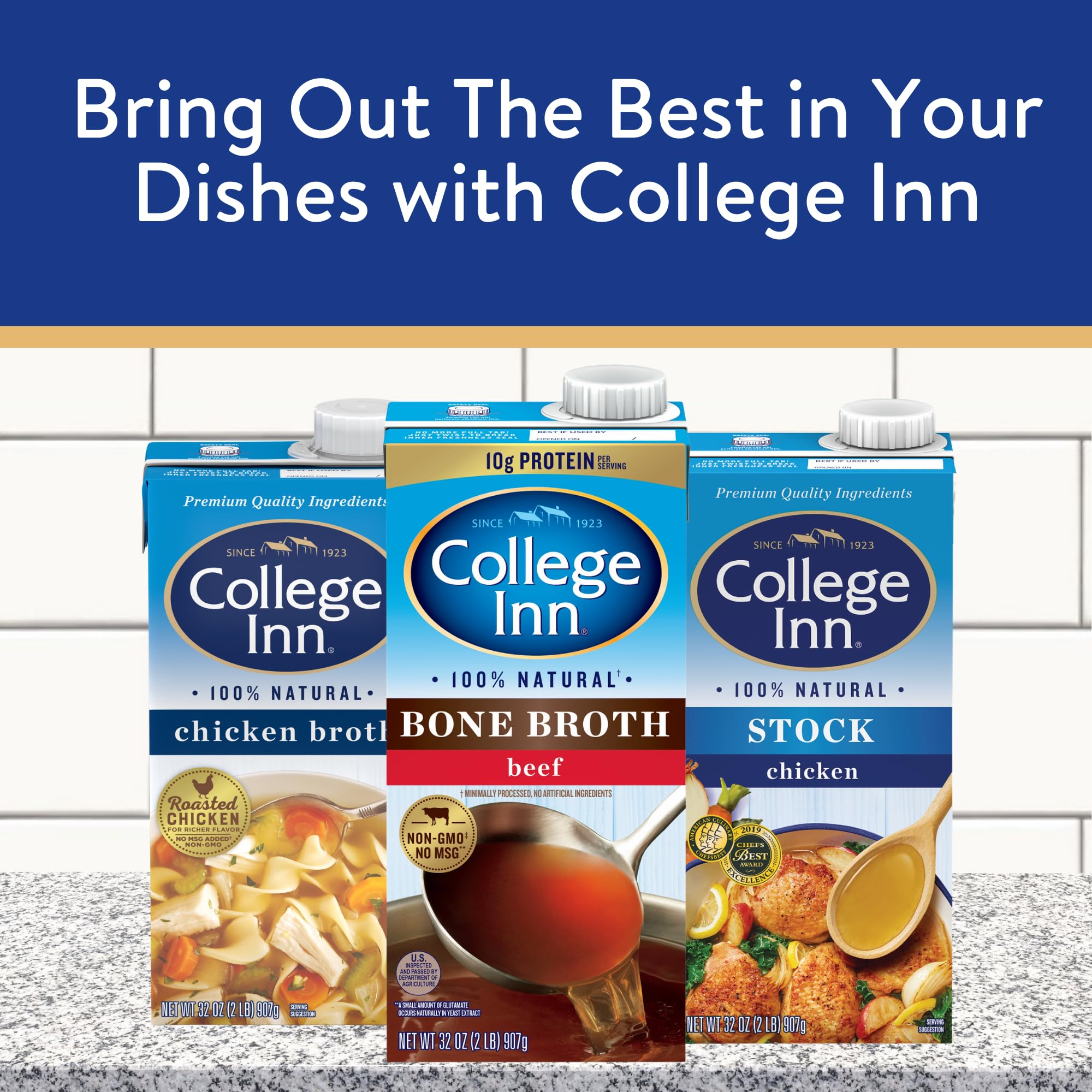 College Inn close-up of broth texture showing clarity and rich chicken flavor
