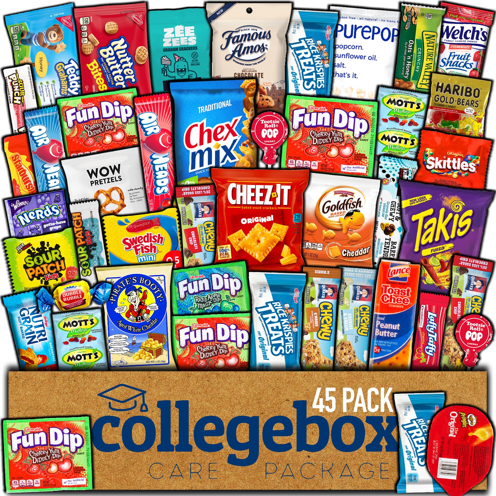 CollegeBox front packaging showing branded box and variety — convenient gifting