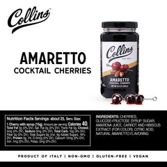 Collins Chicago cherries sitting in an Old Fashioned adding visual and taste appeal