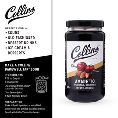 Collins Chicago syrup pouring from spoon showing glossy amaretto sauce benefit flavoring