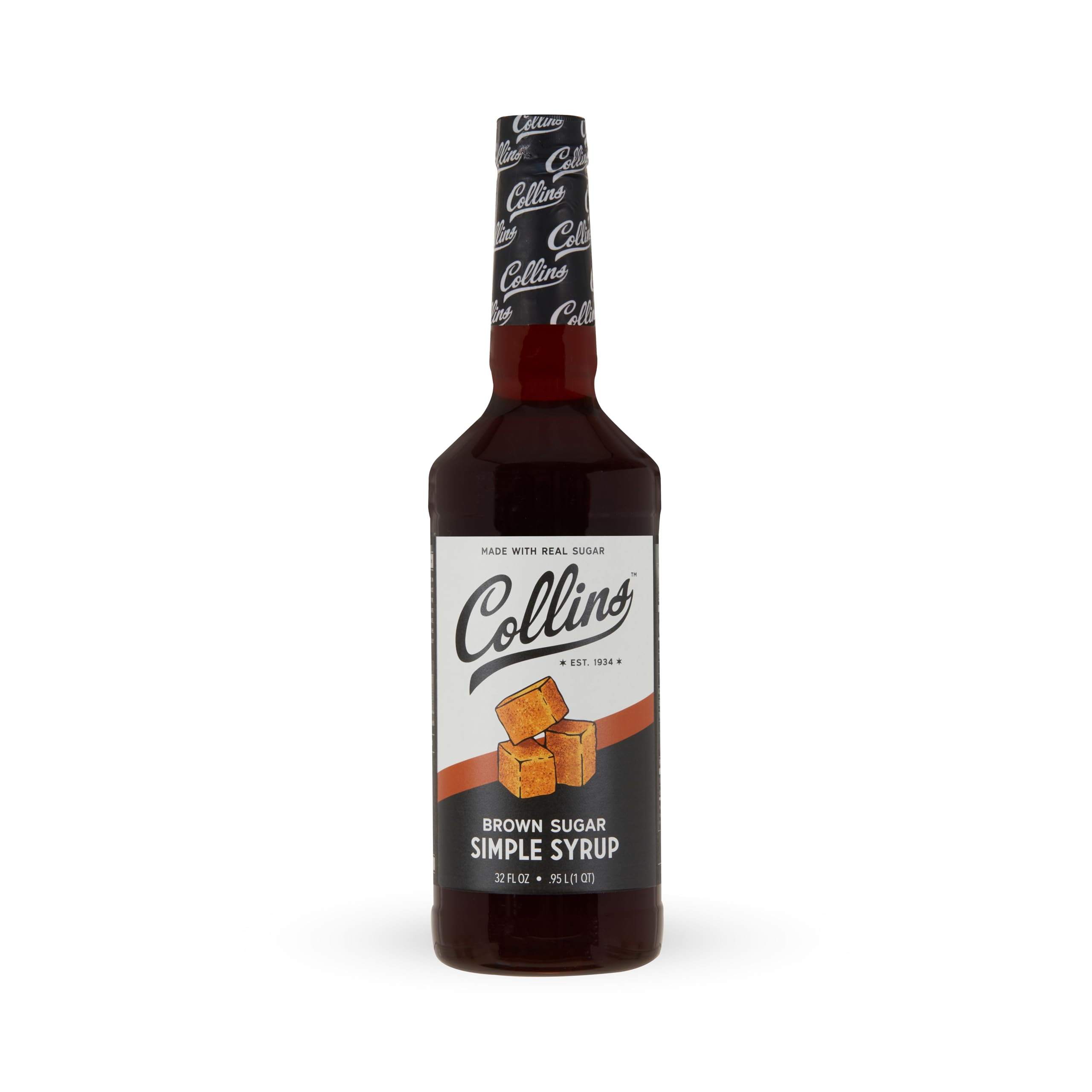 Collins Chicago bottle beside plated dessert adding sweet finishing touch