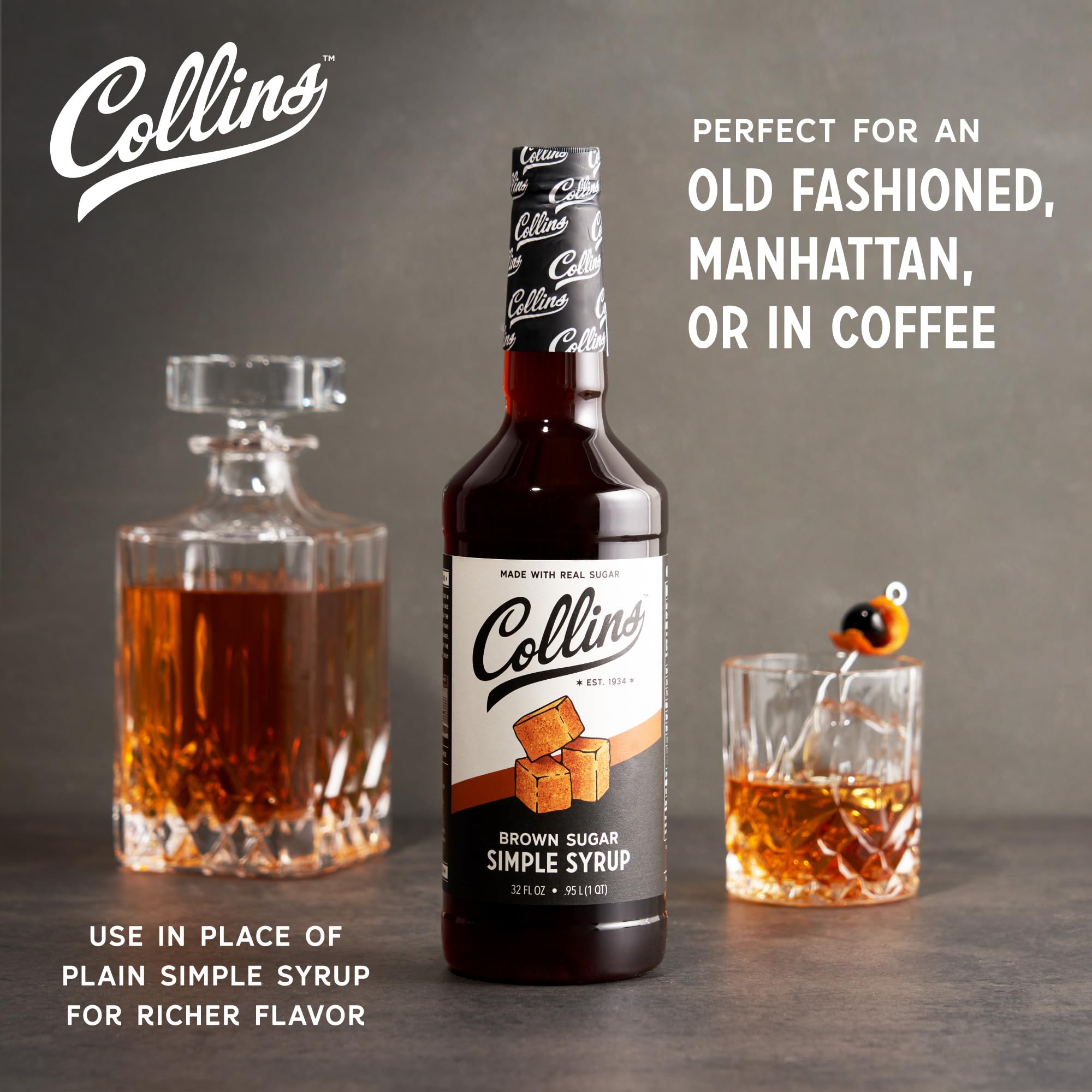 Collins Chicago label close-up highlighting ingredients and authentic flavor