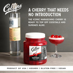 Collins Chicago close-up of cherries in syrup highlighting glossy texture and appeal