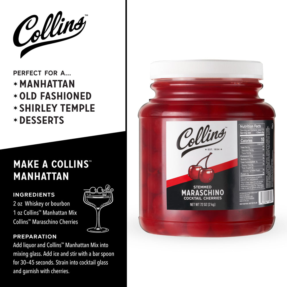 Collins Chicago detail of long stems for easy garnish placement and sanitary handling