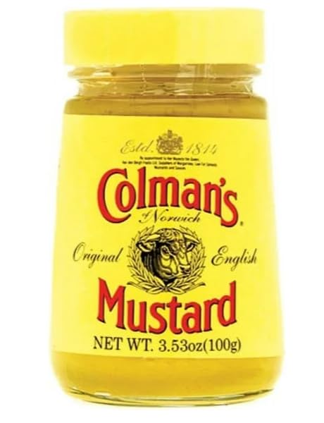 Colman's prepared jar front view showing label and bold mustard flavor