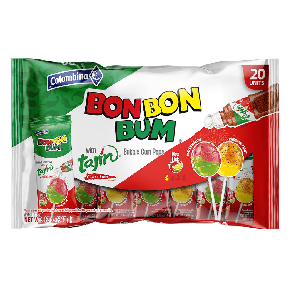 Colombina front packaging showing 20-count, clear branding and shareable size