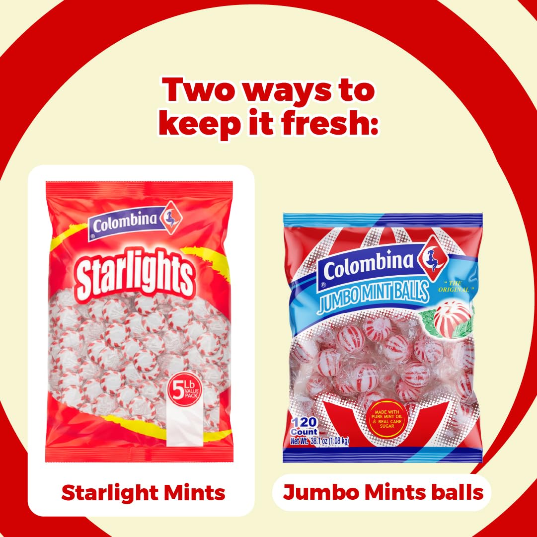 Crushed Colombina mints as dessert topping adding peppermint crunch