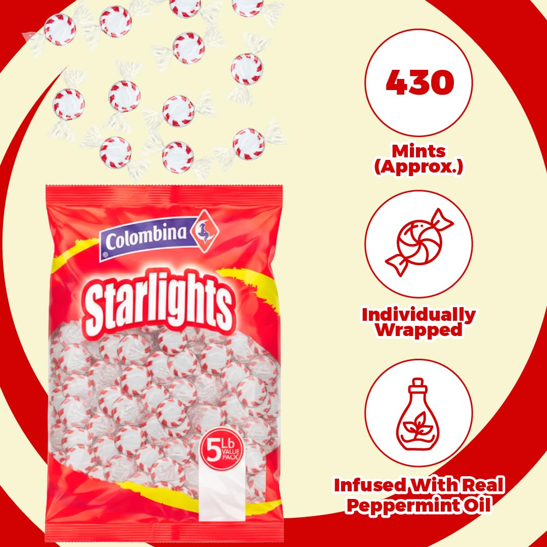 Colombina individually wrapped mints close-up highlighting hygienic convenience