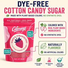 Colorwayz blueberry pouch with blue floss sugar close-up, appealing natural hue