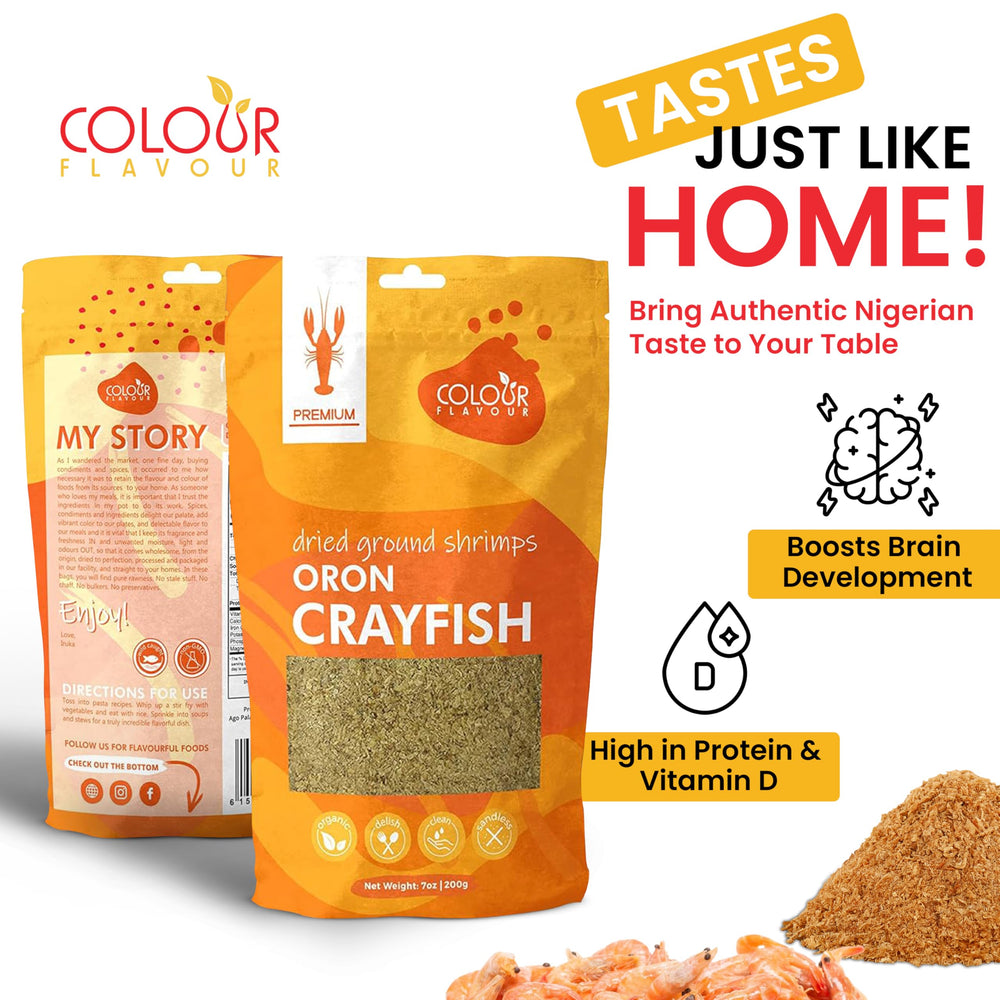 Colour Flavour 7oz pouch beside measuring tape for size and portion clarity