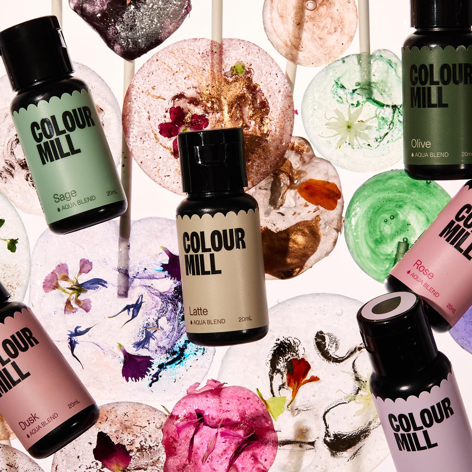 Colour Mill close-up dropper tip with Dusk drop showing controlled dispensing for accurate tinting