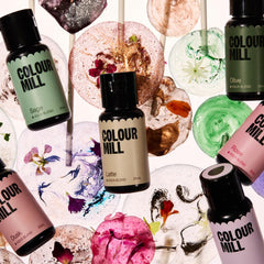 Colour Mill close-up dropper tip with Dusk drop showing controlled dispensing for accurate tinting