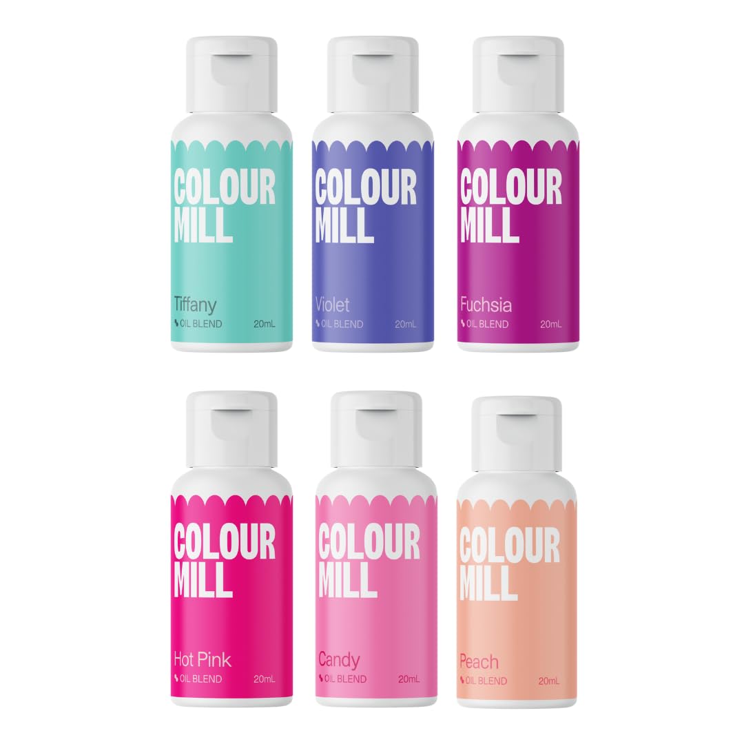 Colour Mill front pack shot showing six fairytale bottles and packaging benefits
