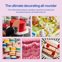 Colour Mill buttercream rosette piped for clean edges and shine