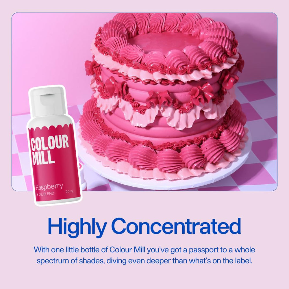 Colour Mill bottle beside coin demonstrating 20ml size and convenient portioning