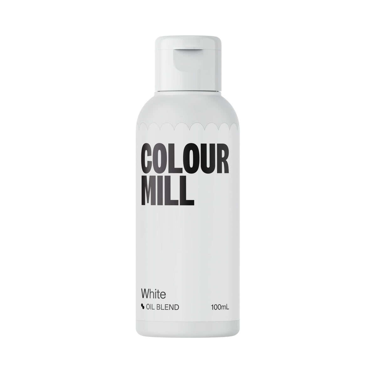 Colour Mill white bottle front label showing product and capacity for clear identification and trust