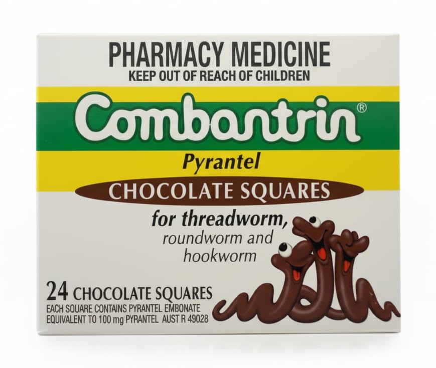 Combantrin front packaging showing 24-pack and expiry for confident selection