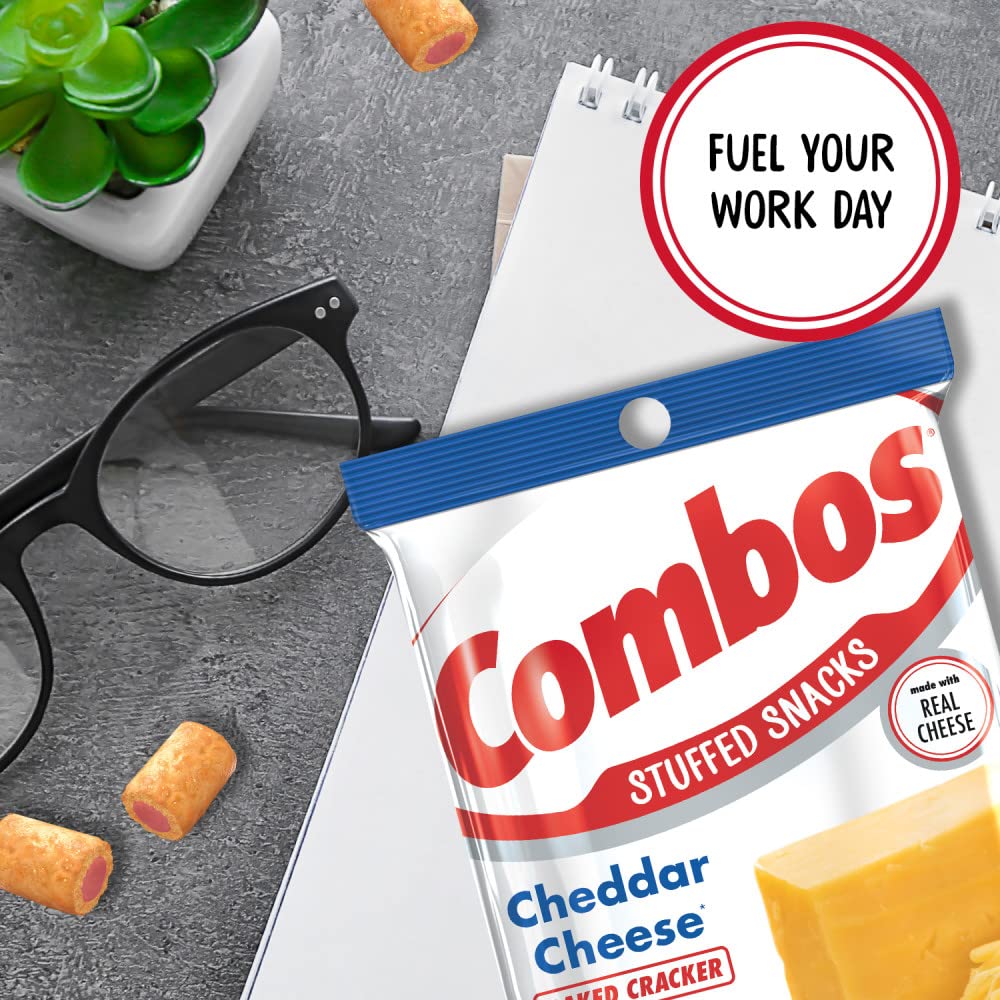 Combos bag opened with crackers spilled, demonstrates easy grab-and-go convenience