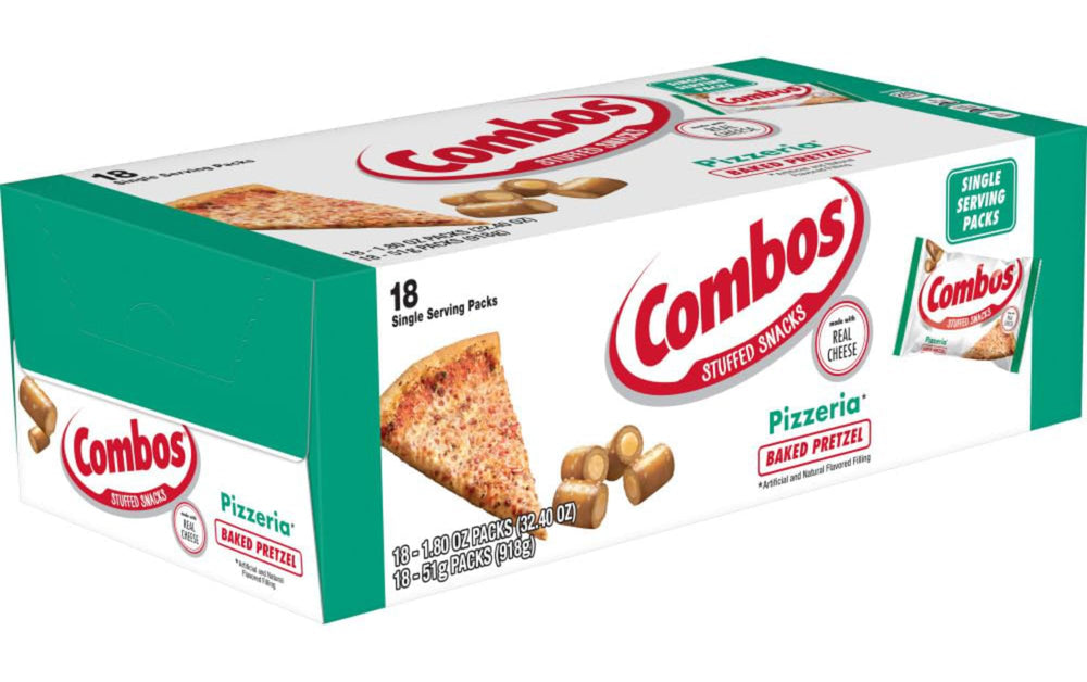 Combos front packaging showing 18-count box and convenience