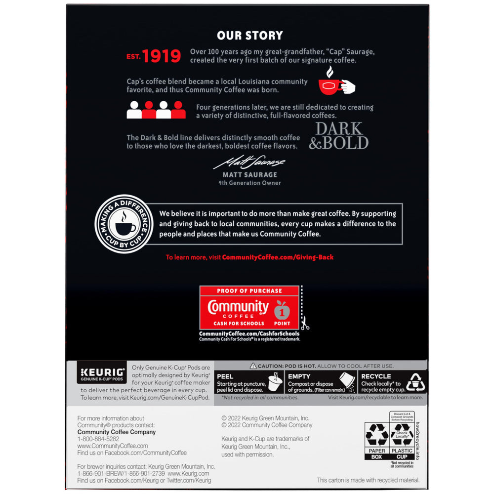 Community Coffee brewed cup close-up highlighting deep aroma and bold flavor benefit