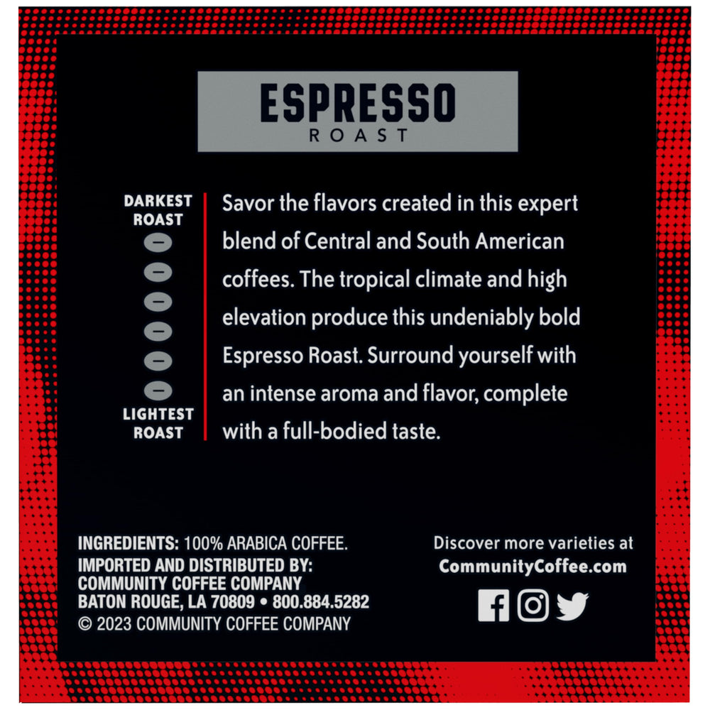Community Coffee brewed cup top view showcasing crema-like surface and rich aroma