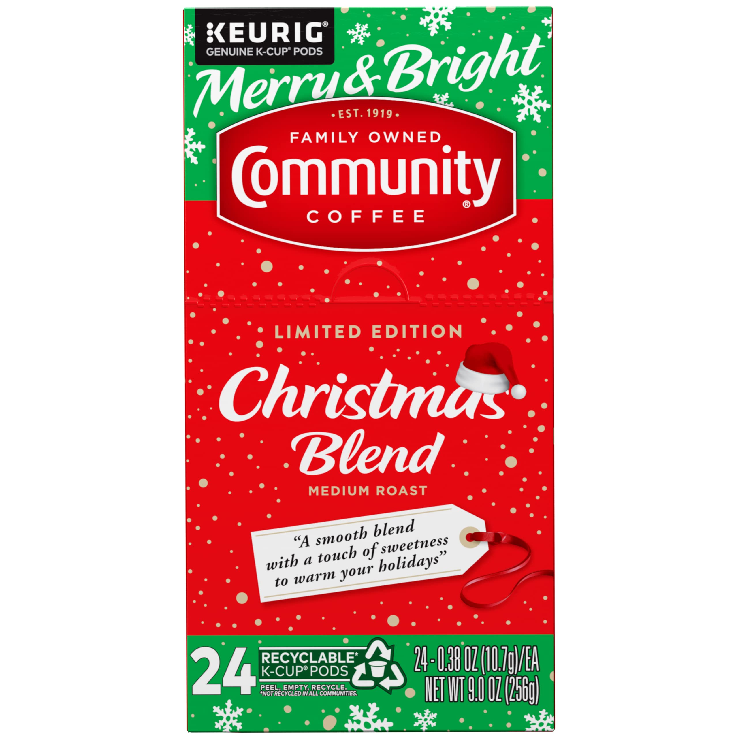 Open box of Community Coffee pods arranged neatly to show easy storage and portioned servings