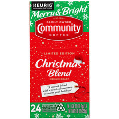 Open box of Community Coffee pods arranged neatly to show easy storage and portioned servings