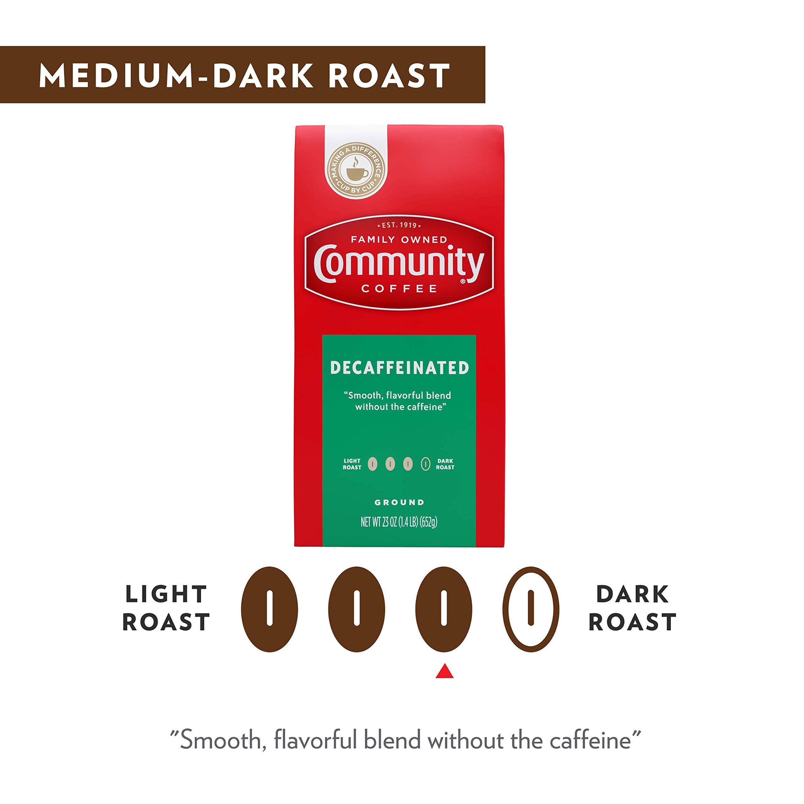 Community Coffee brewed in French press creating rich full-bodied cup