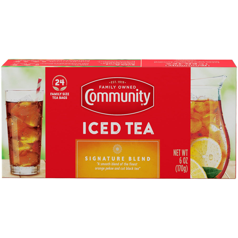 Community Coffee front packaging showing bulk 12-box pack for stock convenience
