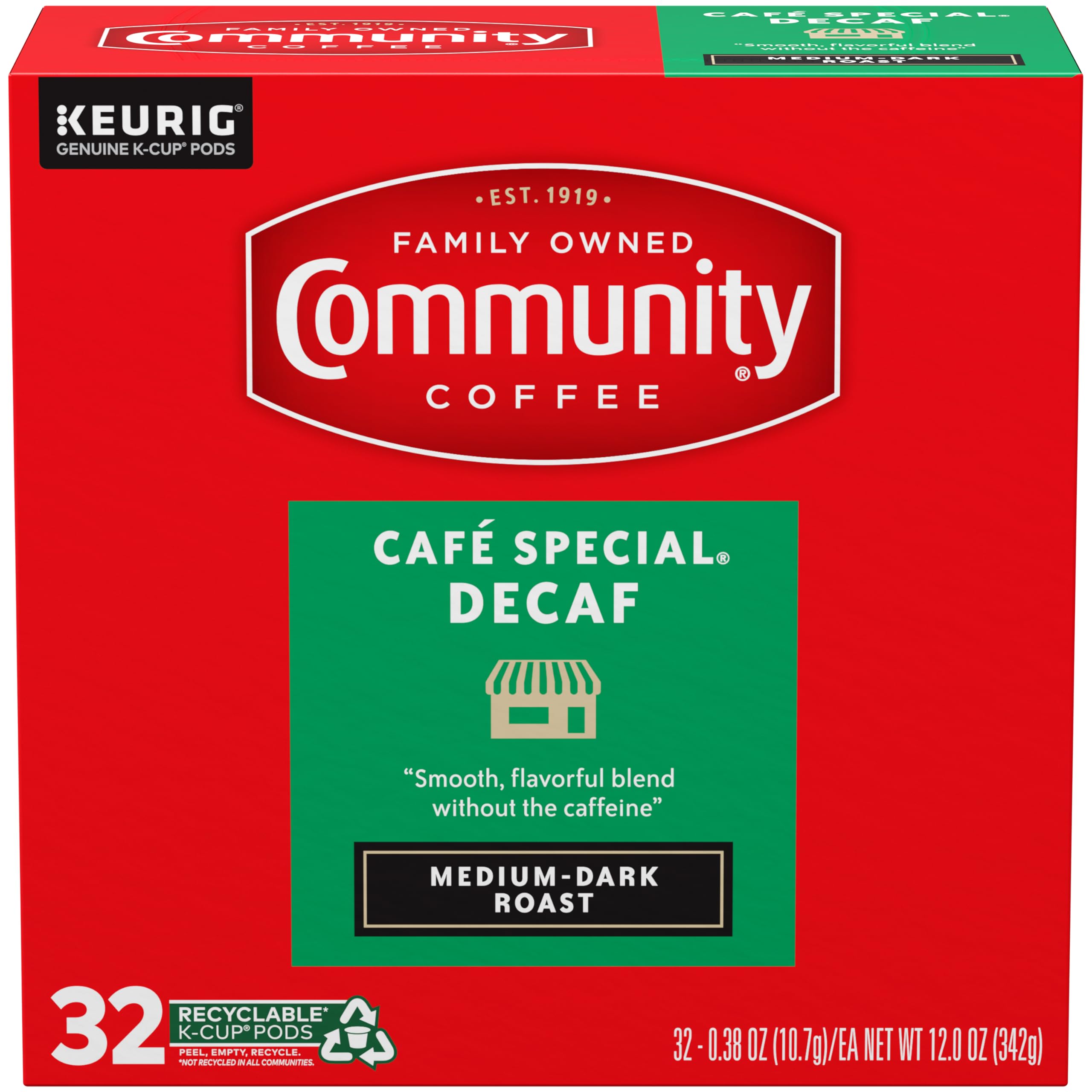 Community Coffee scoop of ground Arabica beans showing rich texture and aroma